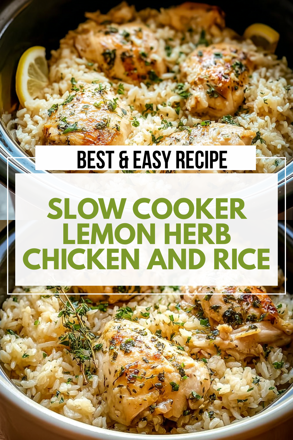 Slow Cooker Lemon Herb Chicken And Rice