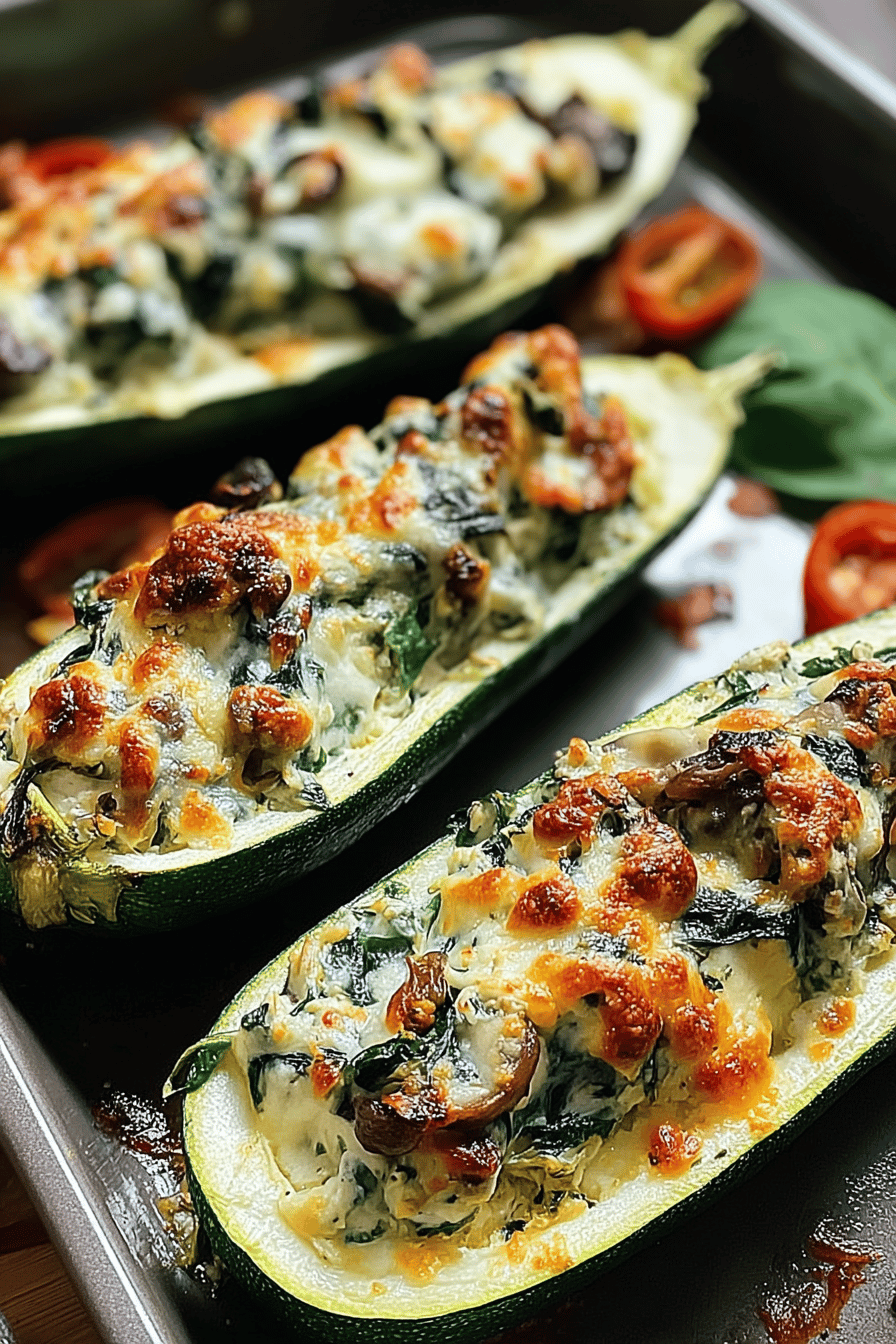 Stuffed Zucchini Ricotta Boats