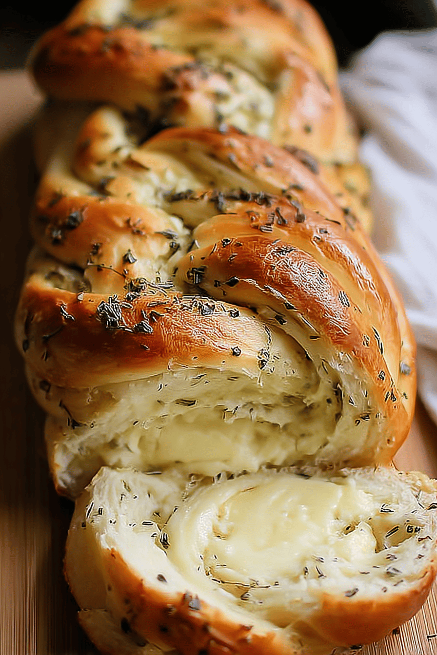 Swirled Garlic Herb Cheese Bread