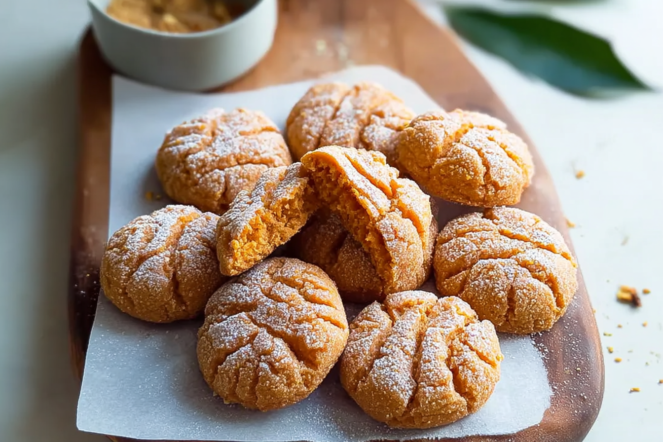 Thai Tea Mochi Crinkle Cookies