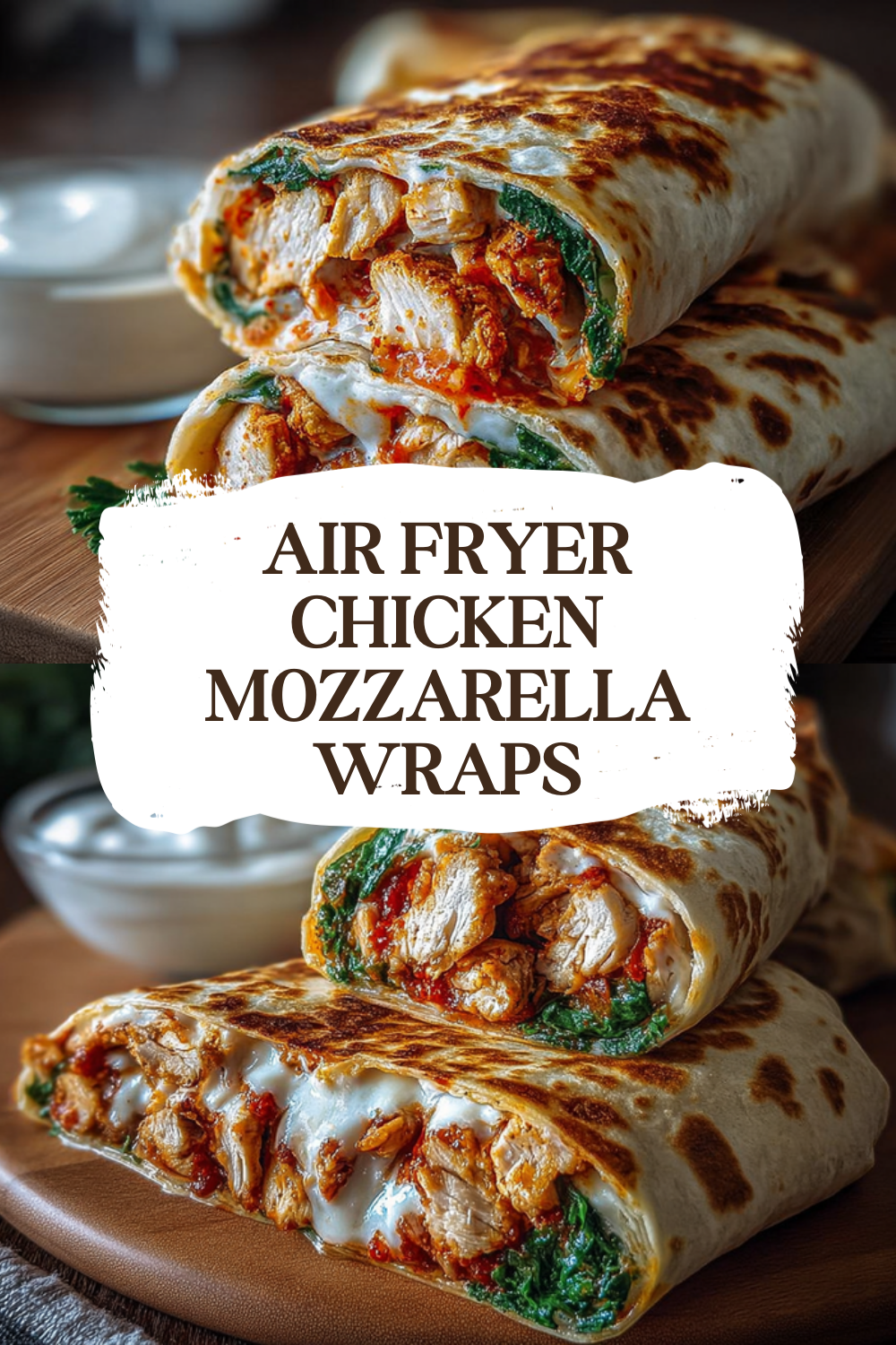 Air Fryer Chicken Mozzarella Wraps