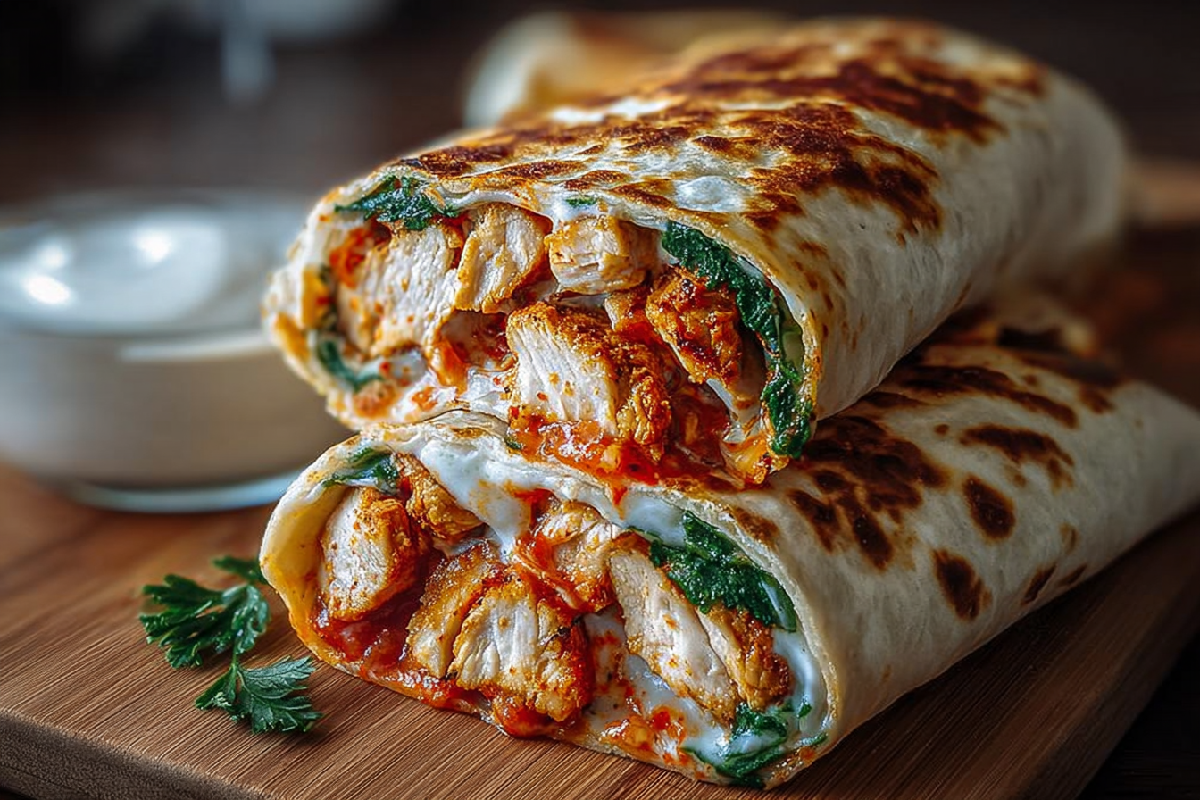 Air Fryer Chicken Mozzarella Wraps