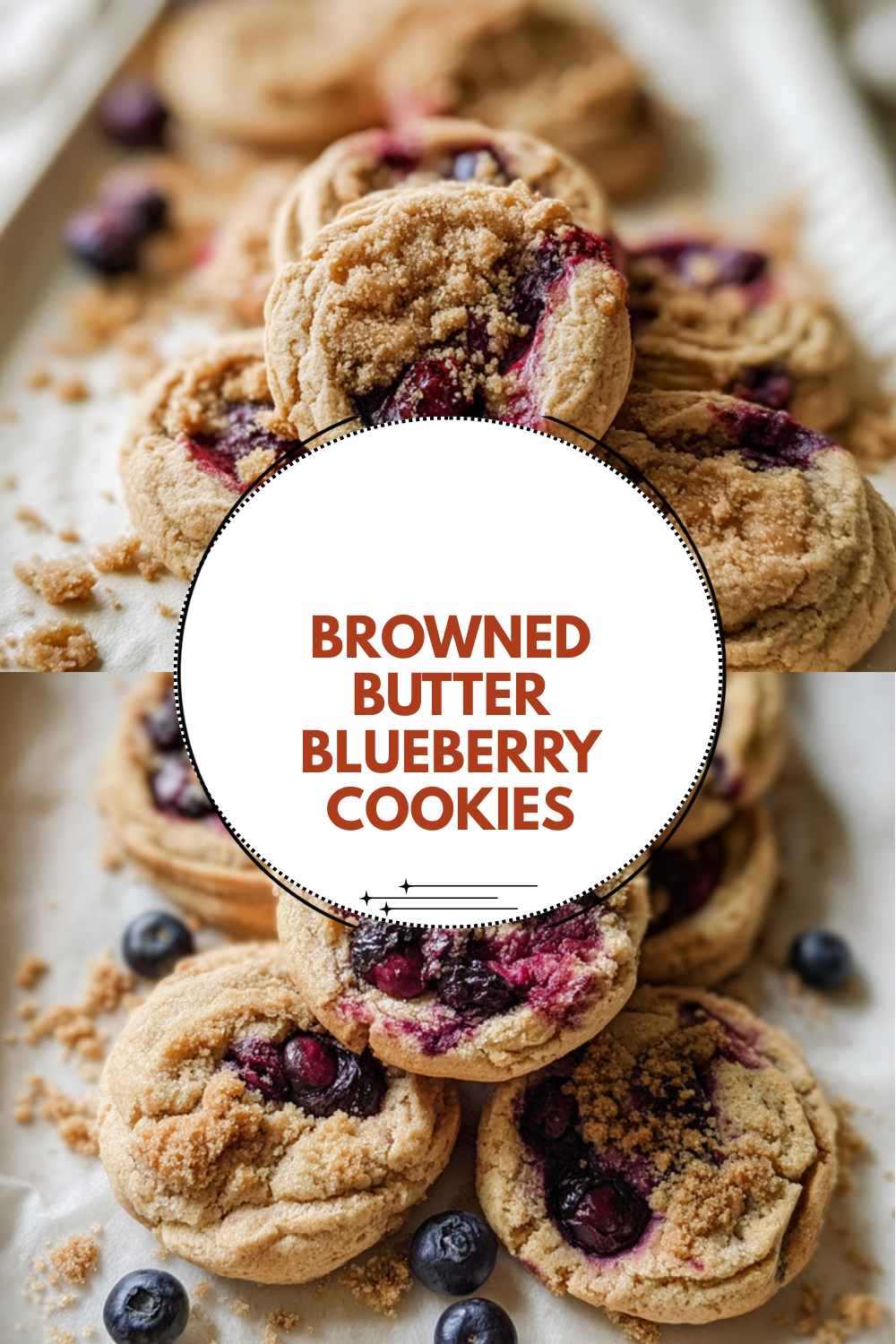 Browned Butter Blueberry Cookies