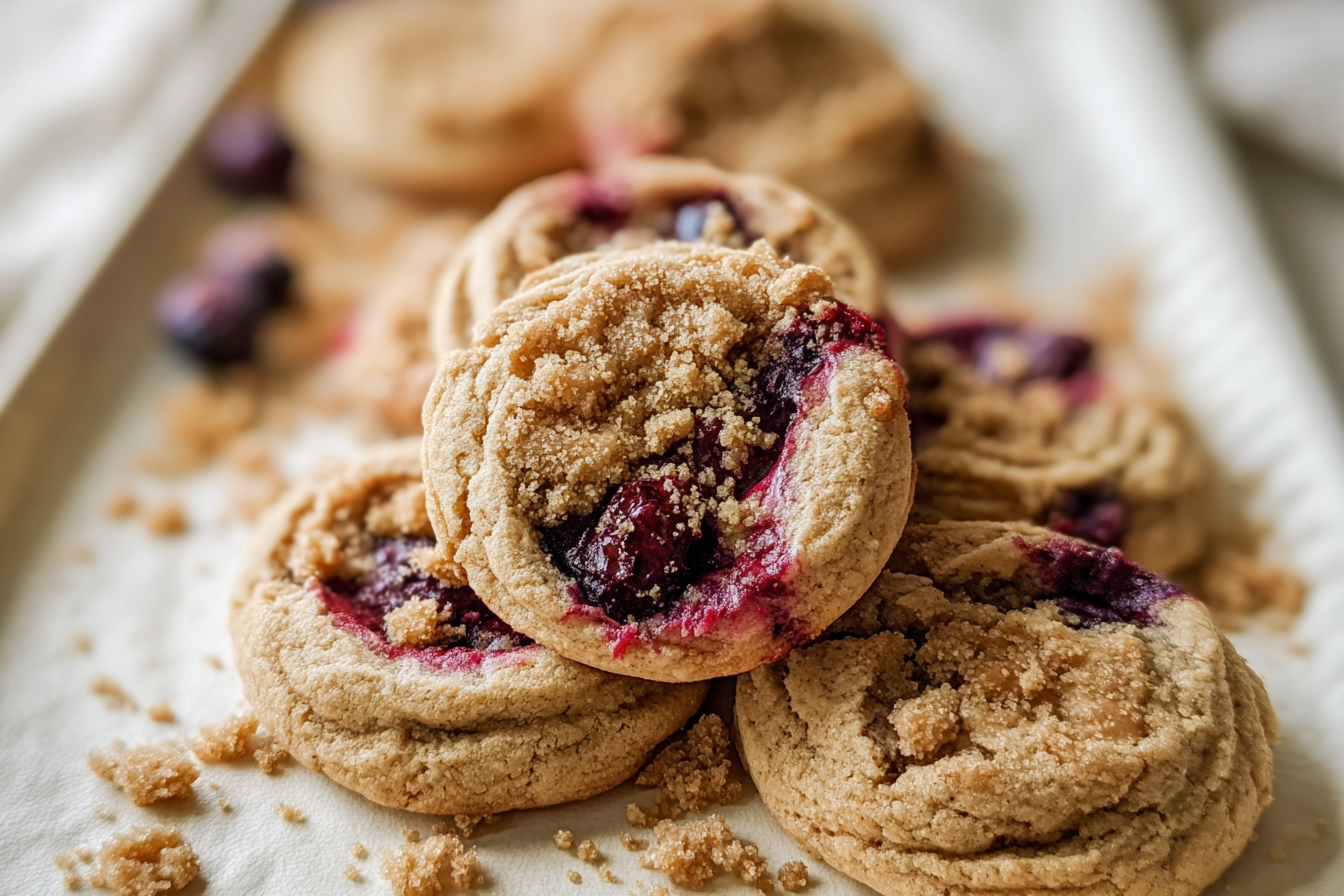 Browned Butter Blueberry Cookies