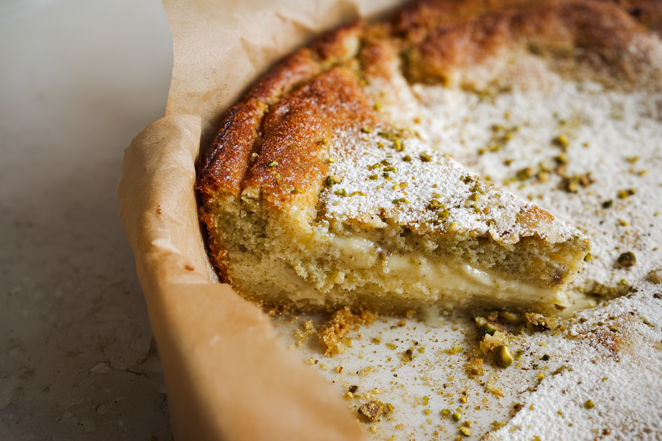 Buttery Pistachio Gooey Butter Cake Recipe