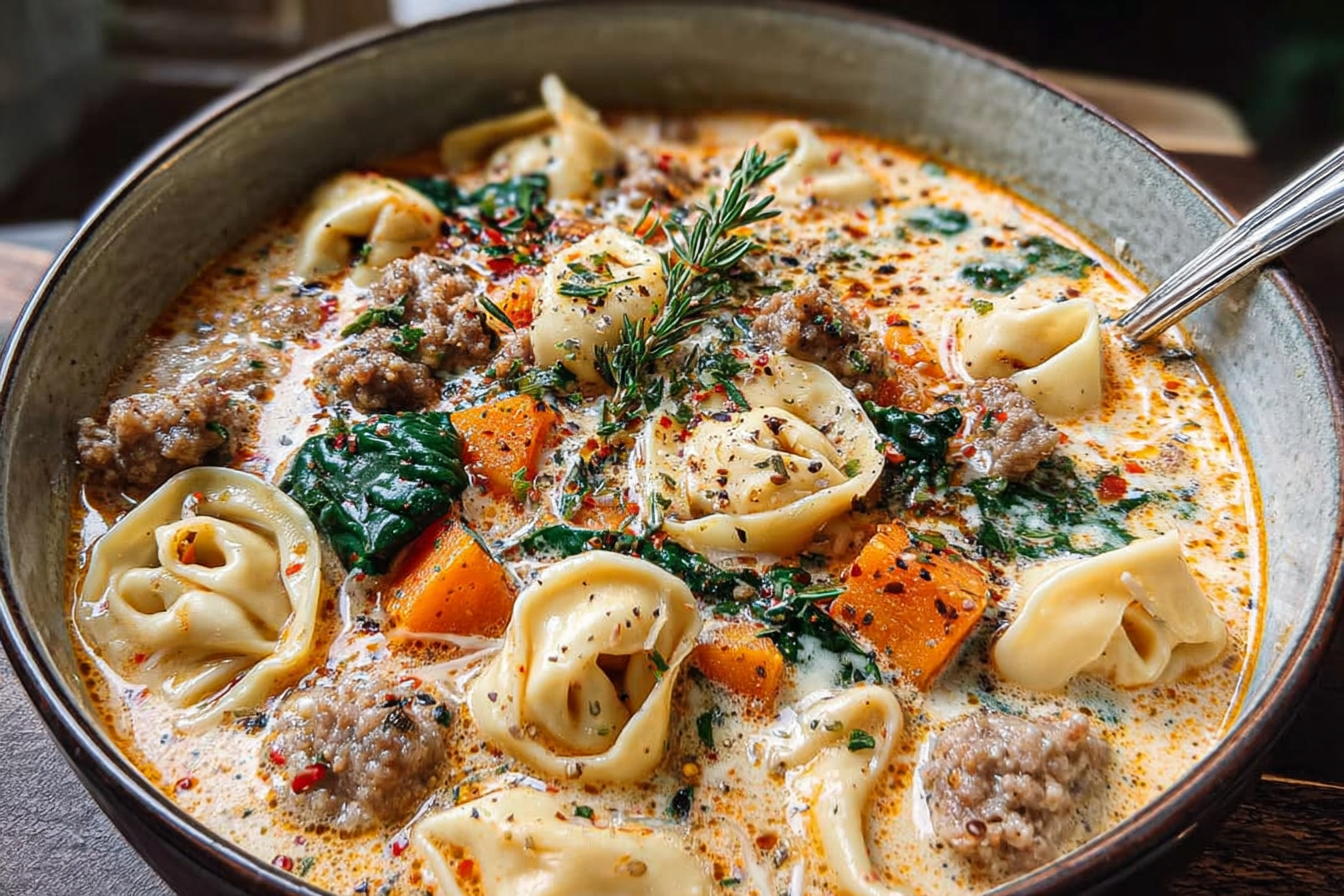 Creamy Sausage Tortellini Soup