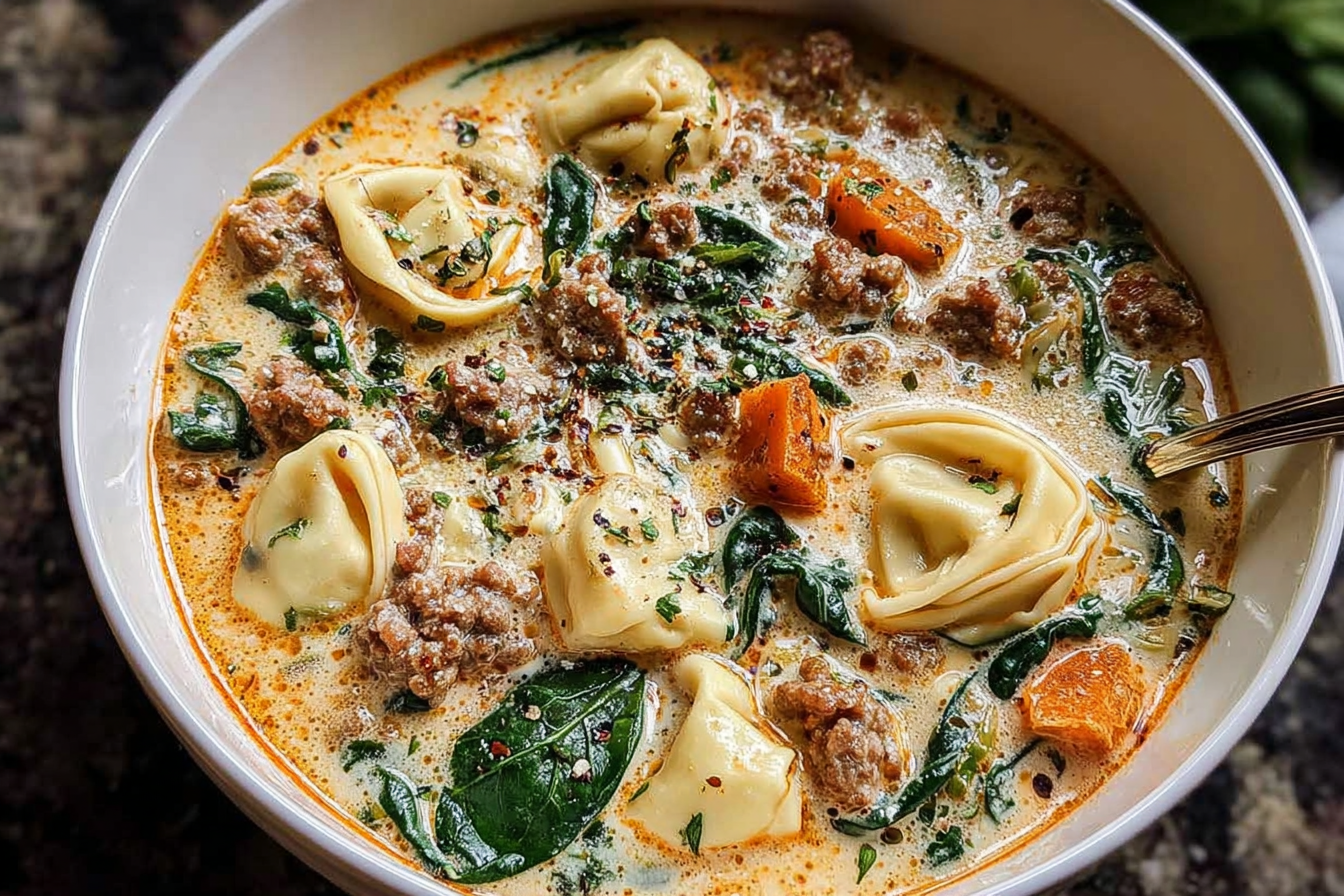 Creamy Sausage Tortellini Soup