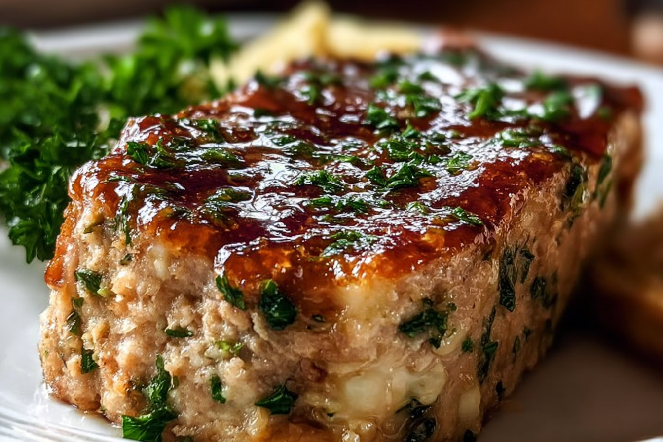 Garlic Parmesan Chicken Meatloaf