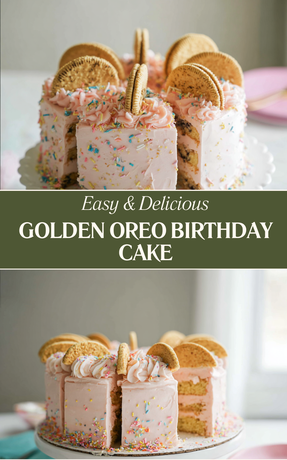 Golden Oreo Birthday Cake