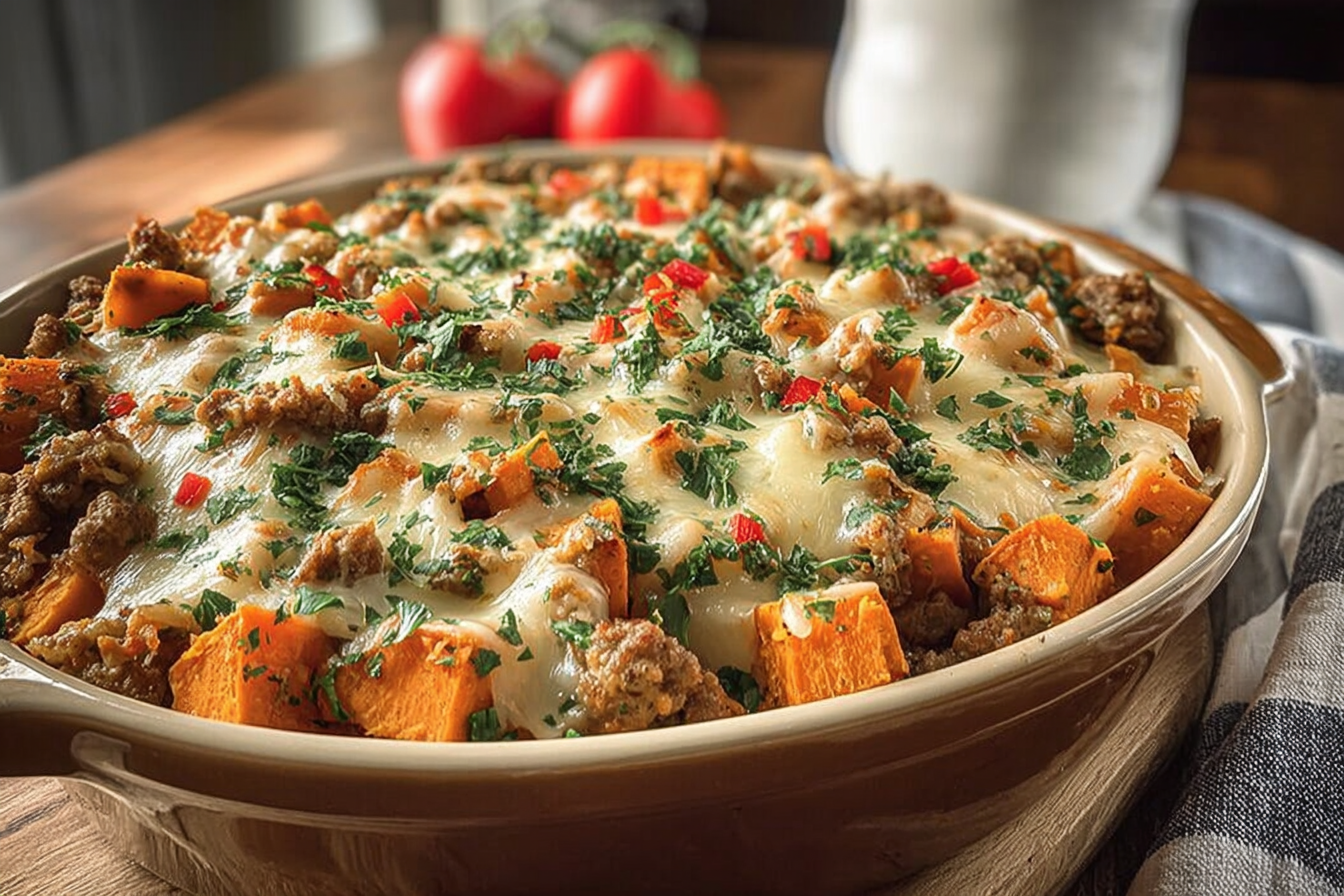 Ground Turkey Sweet Potato Bake