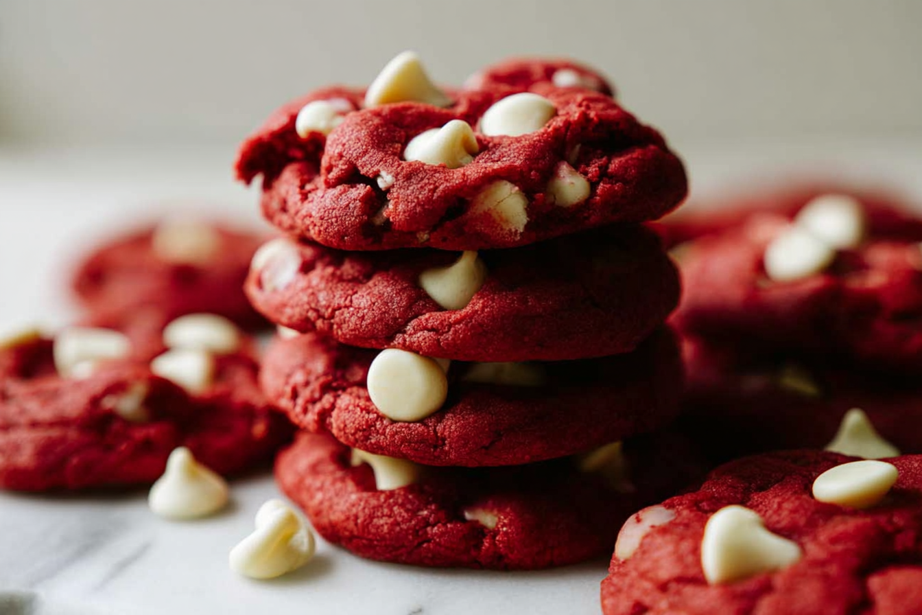 Red Velvet White Chocolate Chip Cookies