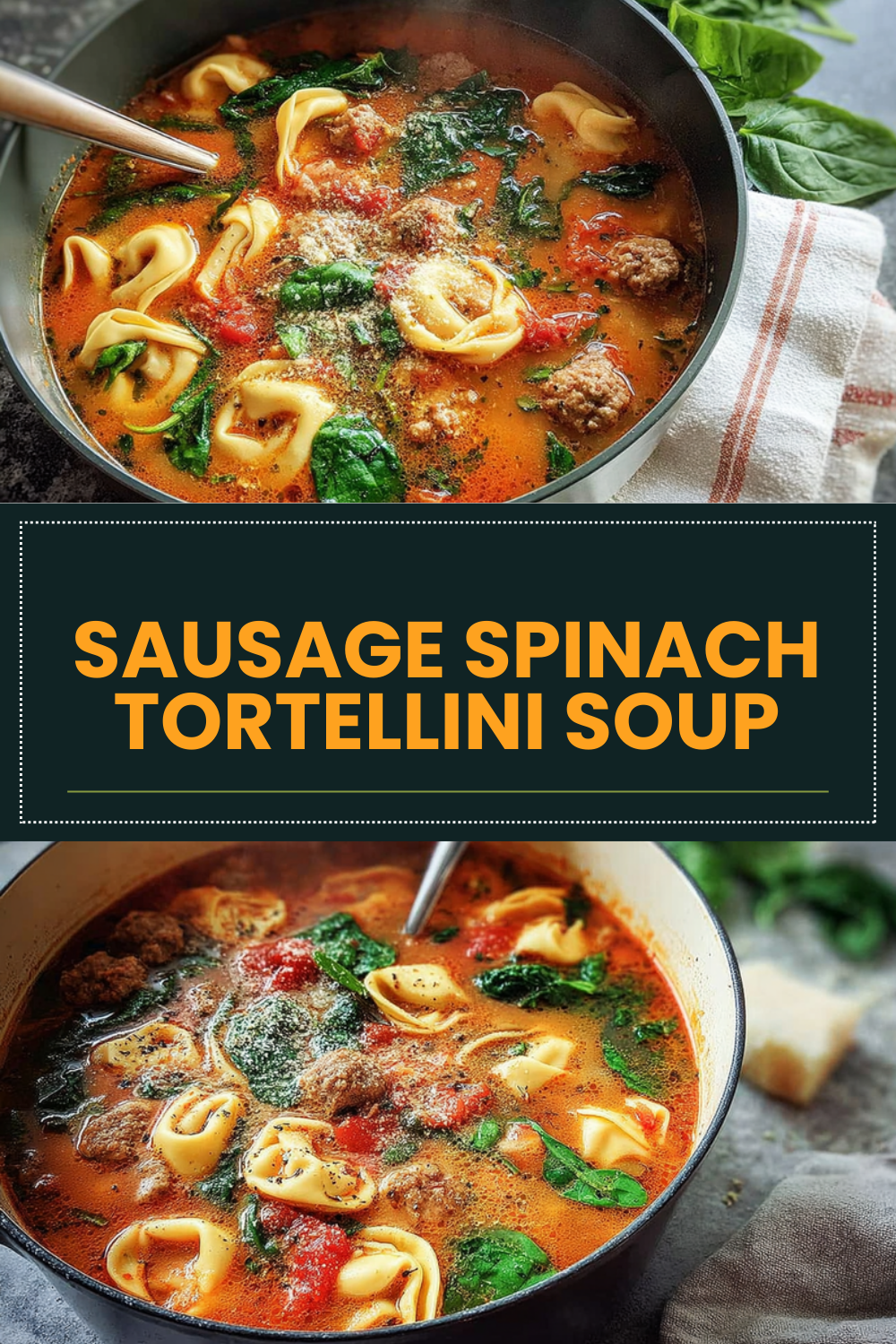 Sausage Spinach Tortellini Soup