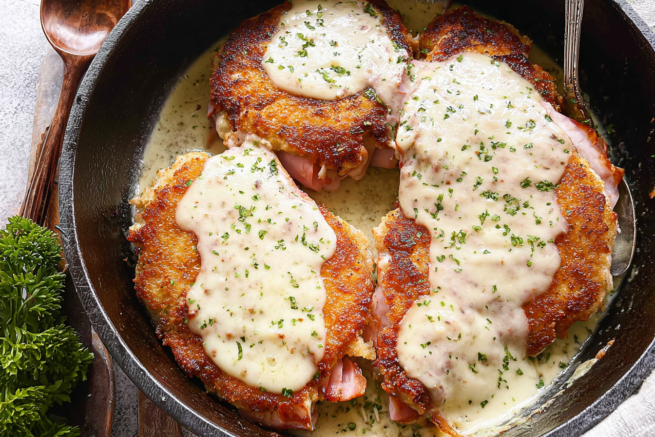 Skillet Chicken Cordon Bleu