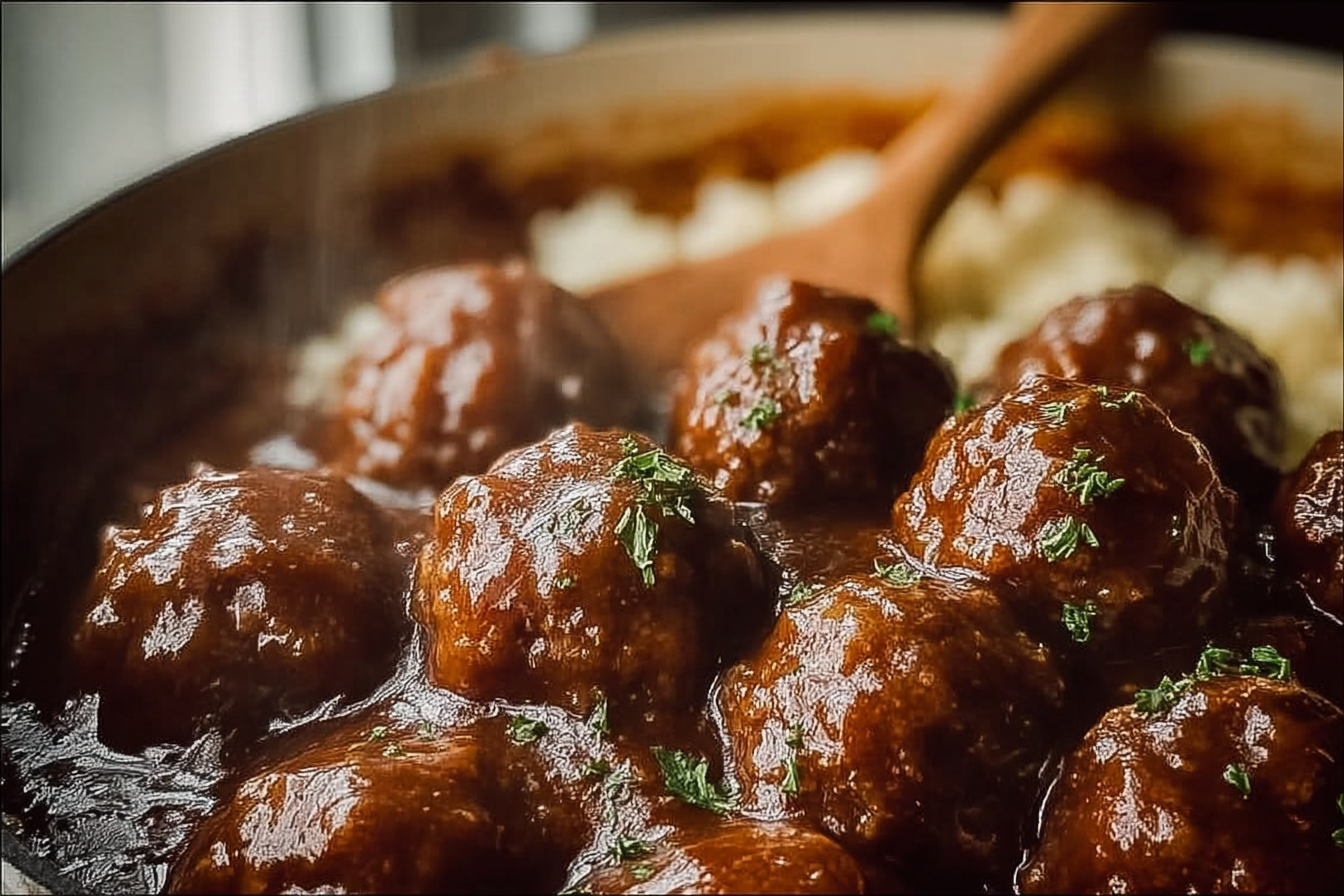 Slow Cooker Salisbury Steak Meatballs