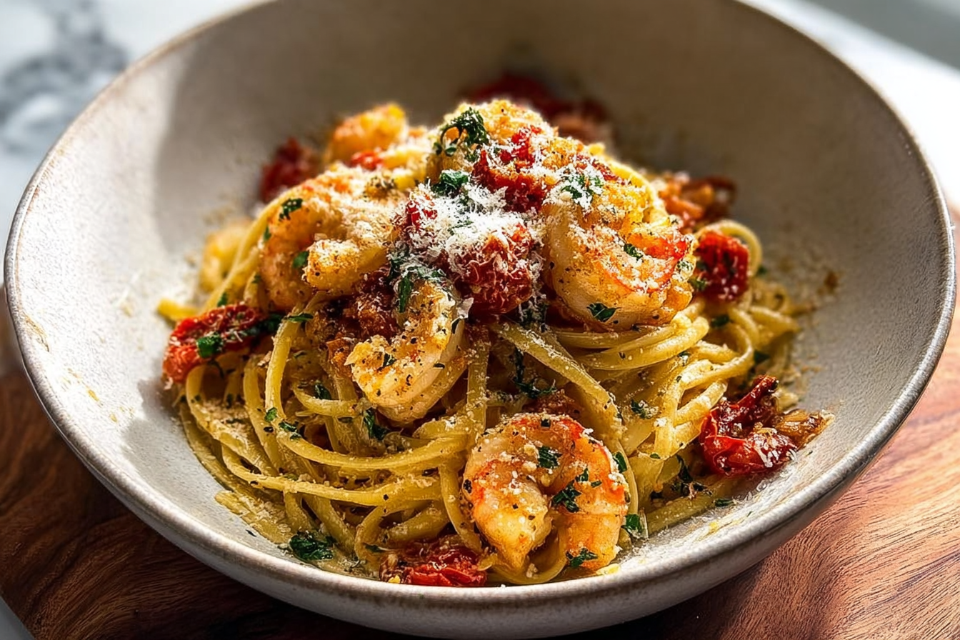Spicy Garlic Shrimp Pasta