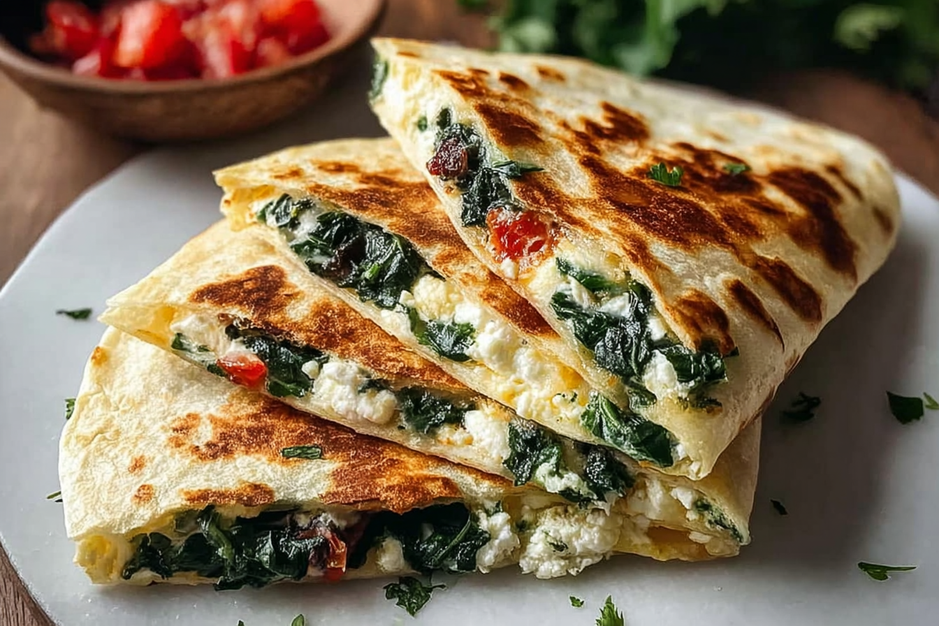 Spinach Feta Quesadillas