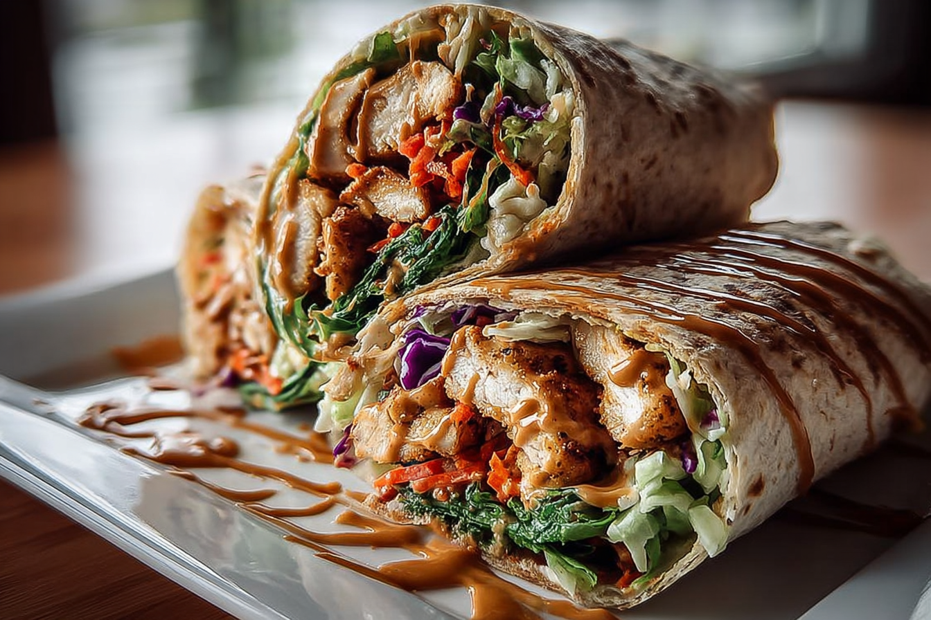 Thai Peanut Chicken Wraps