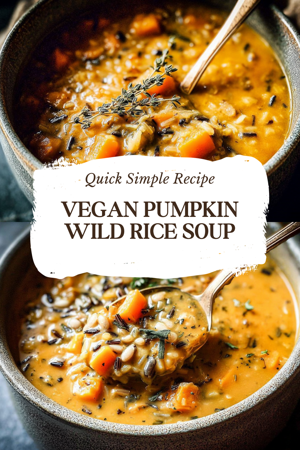 Vegan Pumpkin Wild Rice Soup
