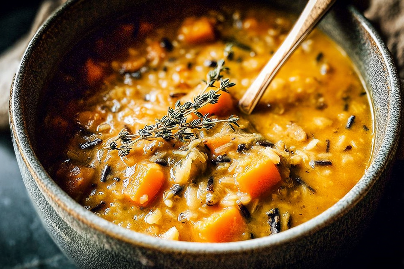 Vegan Pumpkin Wild Rice Soup