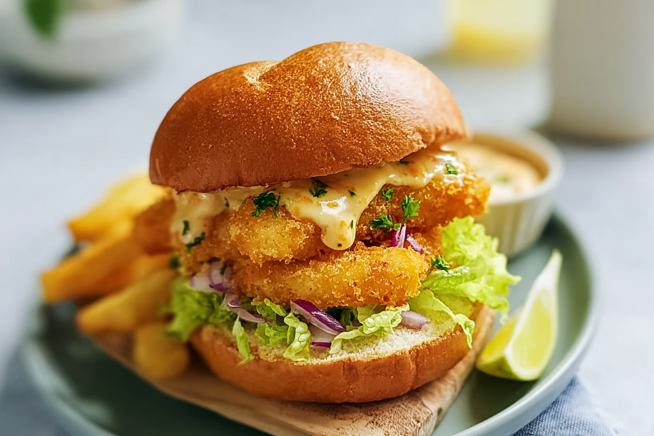 Air Fryer Kids Fish Finger Burger