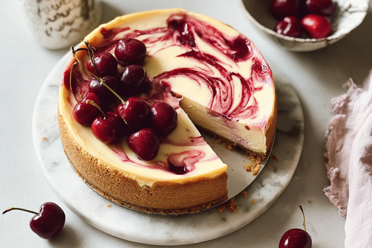 Baked Cherry Swirl Cheesecake 16.Png