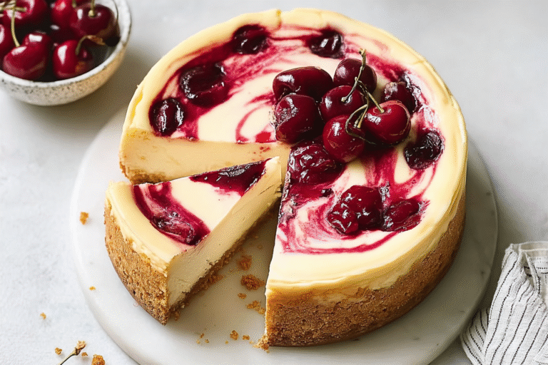 Baked Cherry Swirl Cheesecake 64.Png