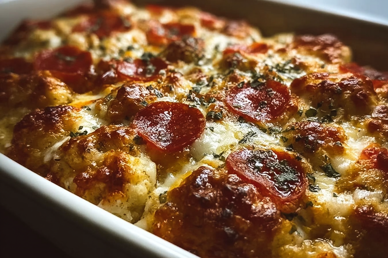 Bubble Up Biscuit Pizza Casserole