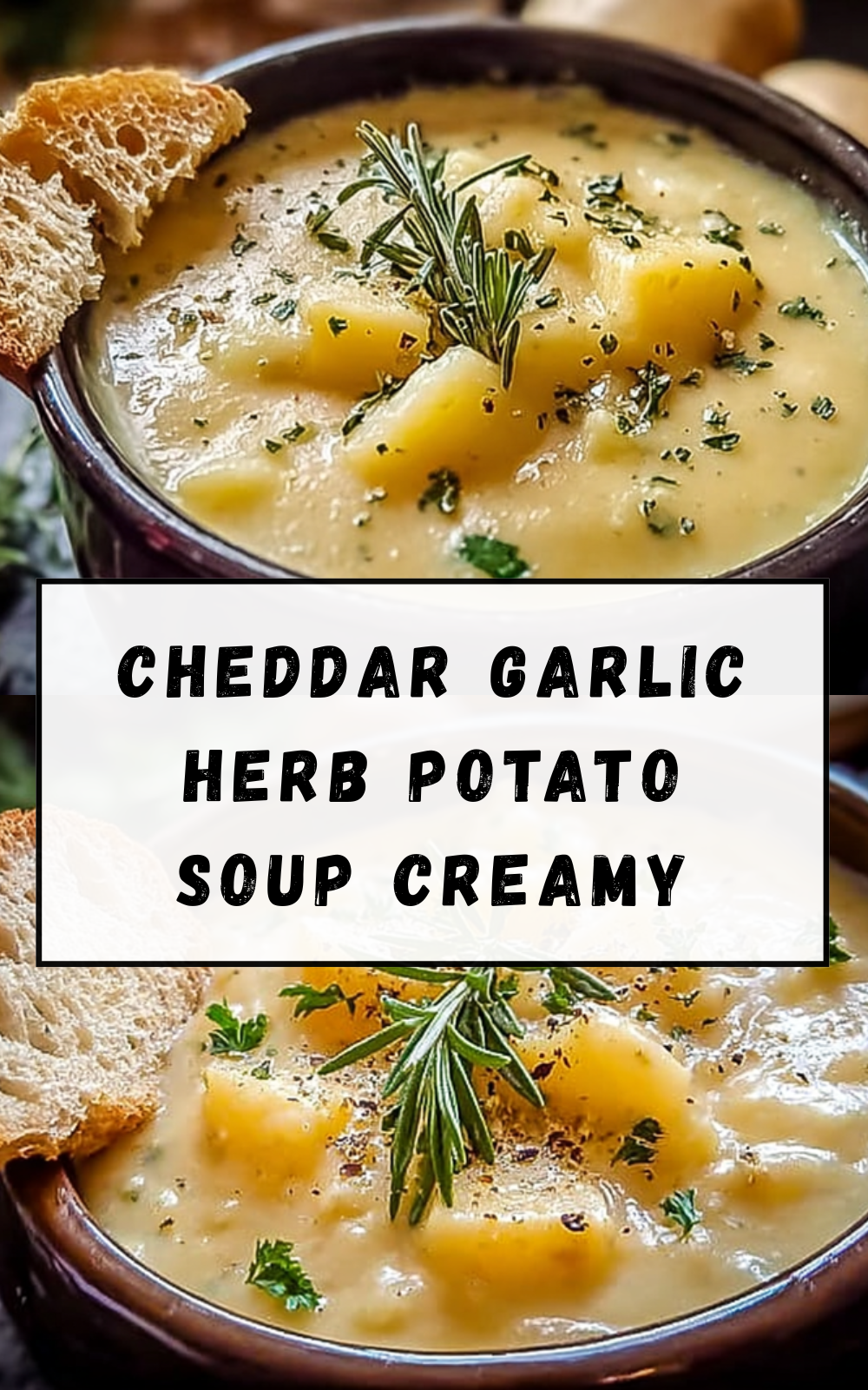 Cheddar Garlic Herb Potato Soup Creamy