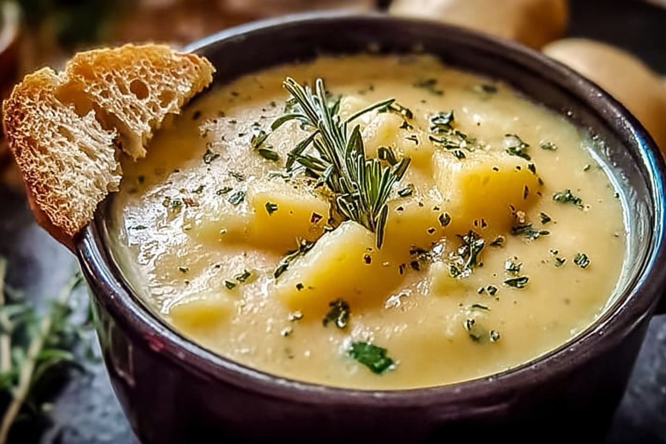 Cheddar Garlic Herb Potato Soup Creamy