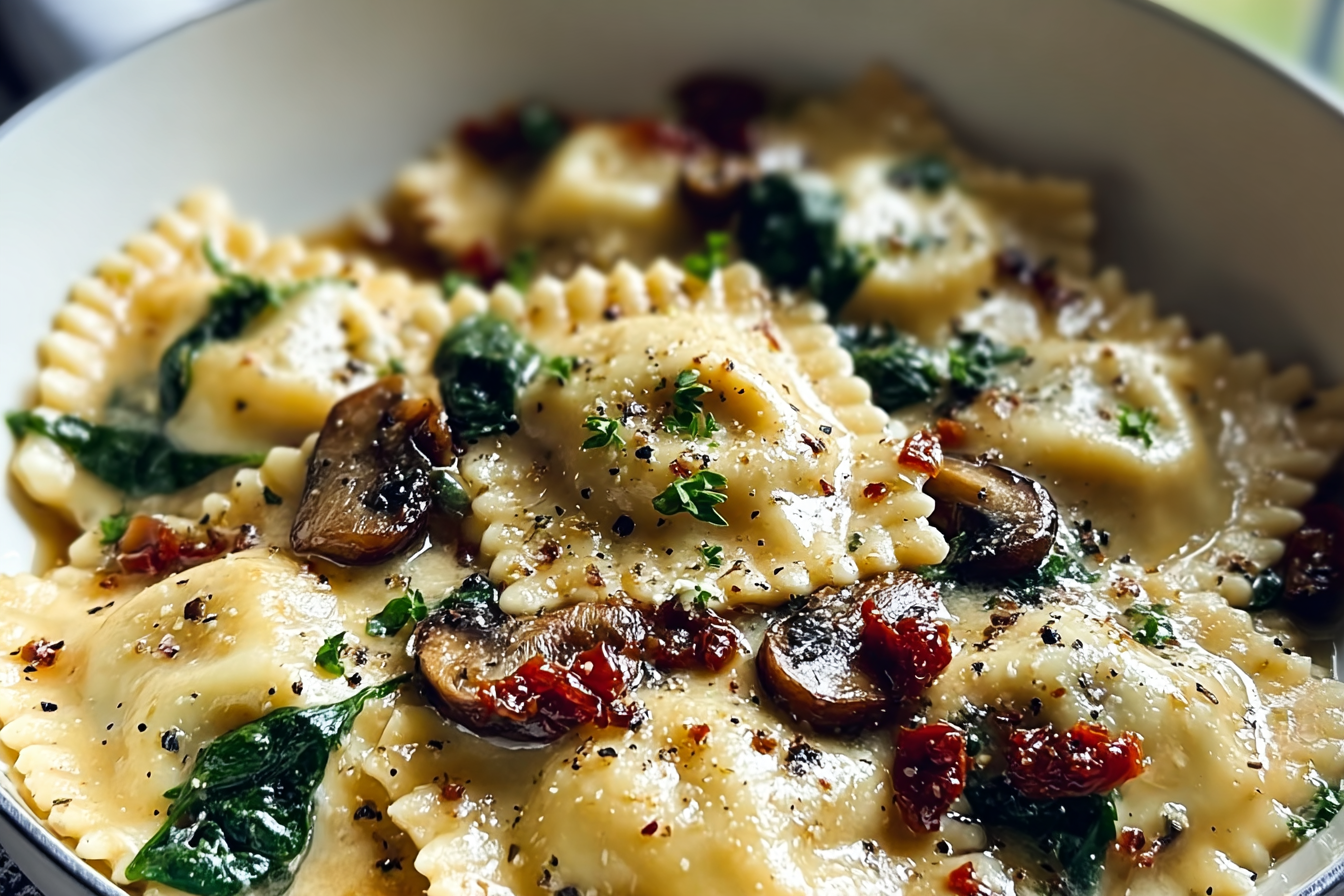 Cheesy Ravioli Recipe With Crispy Edges And Creamy Sauce