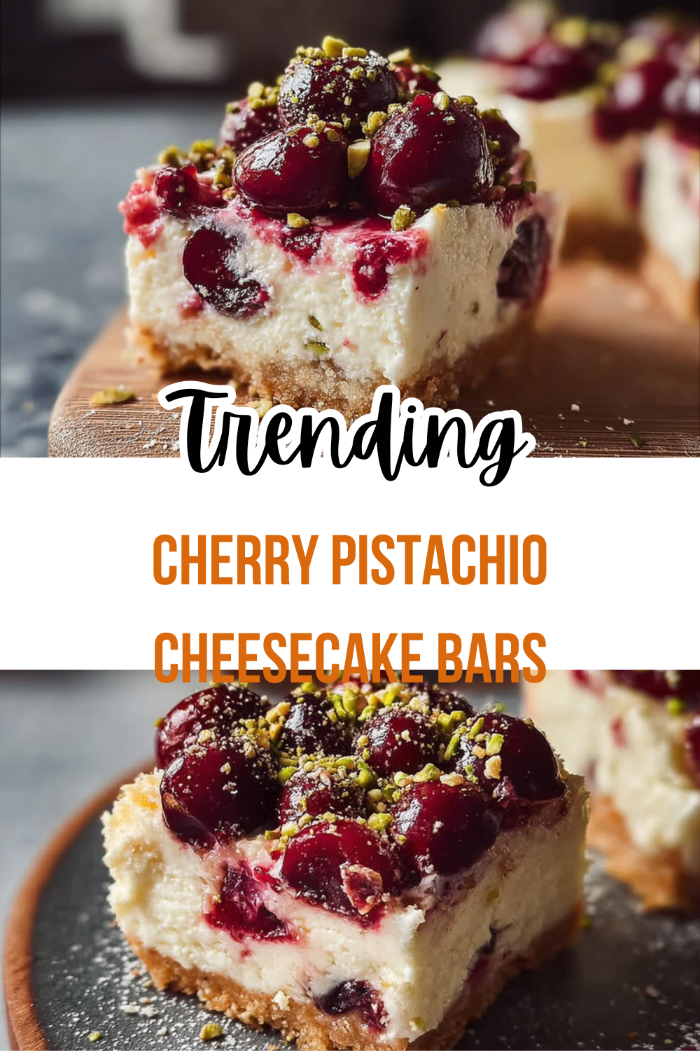 Cherry Pistachio Cheesecake Bars