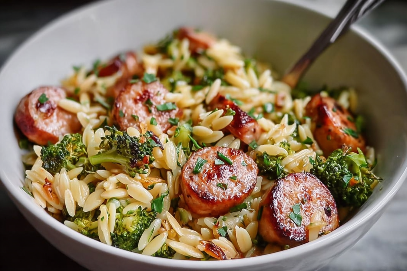 Chicken Sausage Broccoli Orzo Recipe