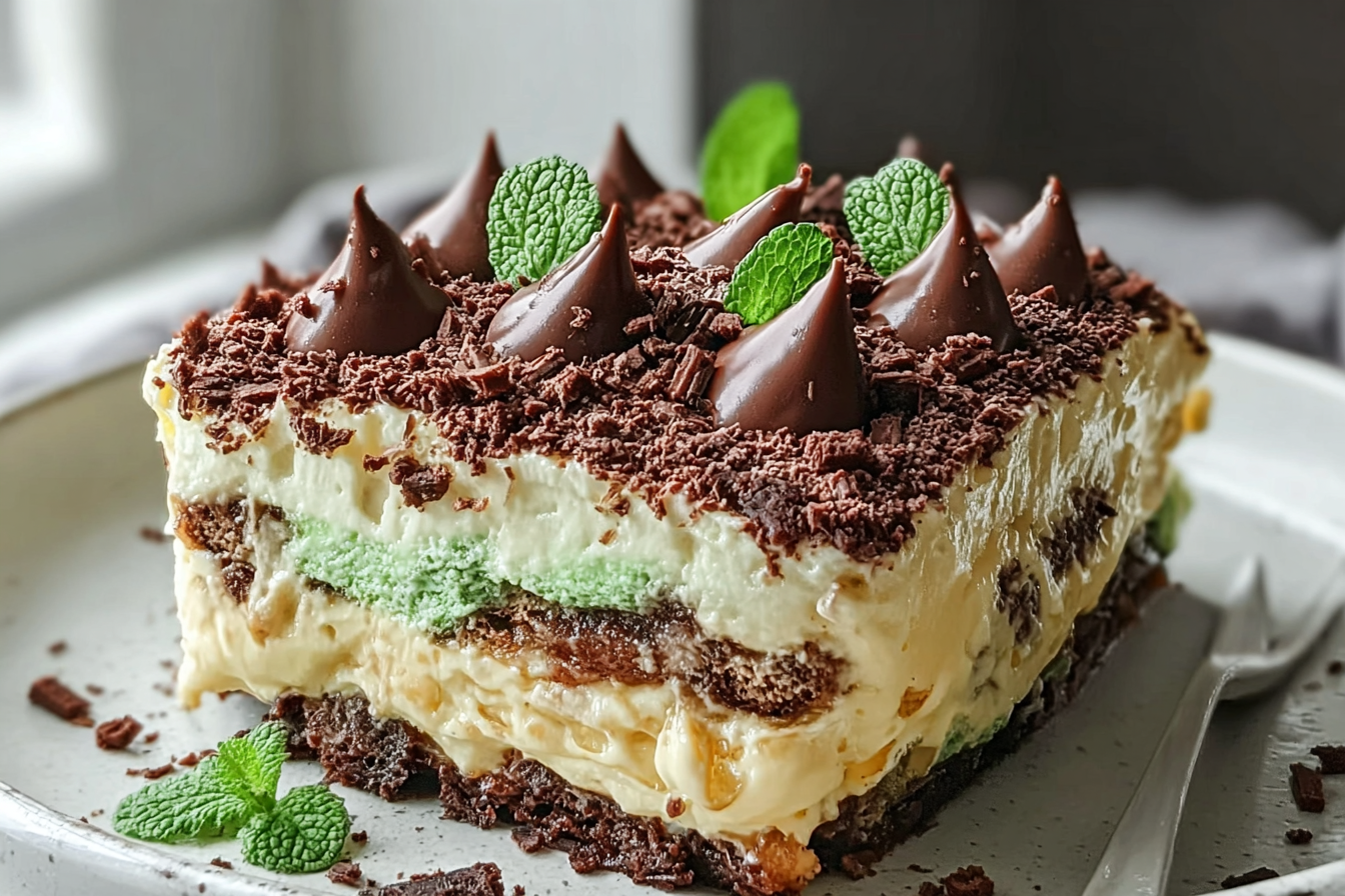 Choc Mint Crackle Cheesecake Lasagne