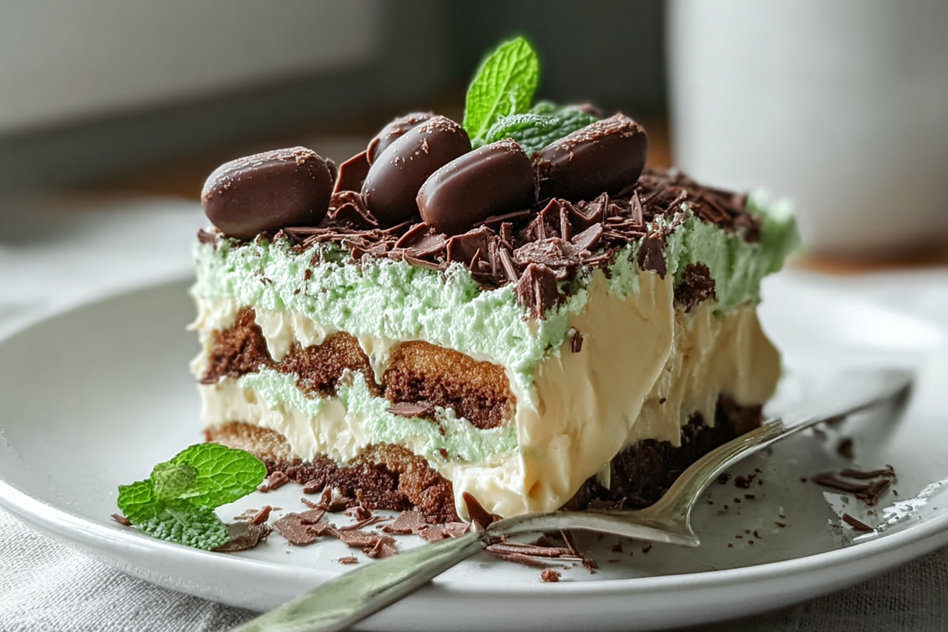 Choc Mint Crackle Cheesecake Lasagne