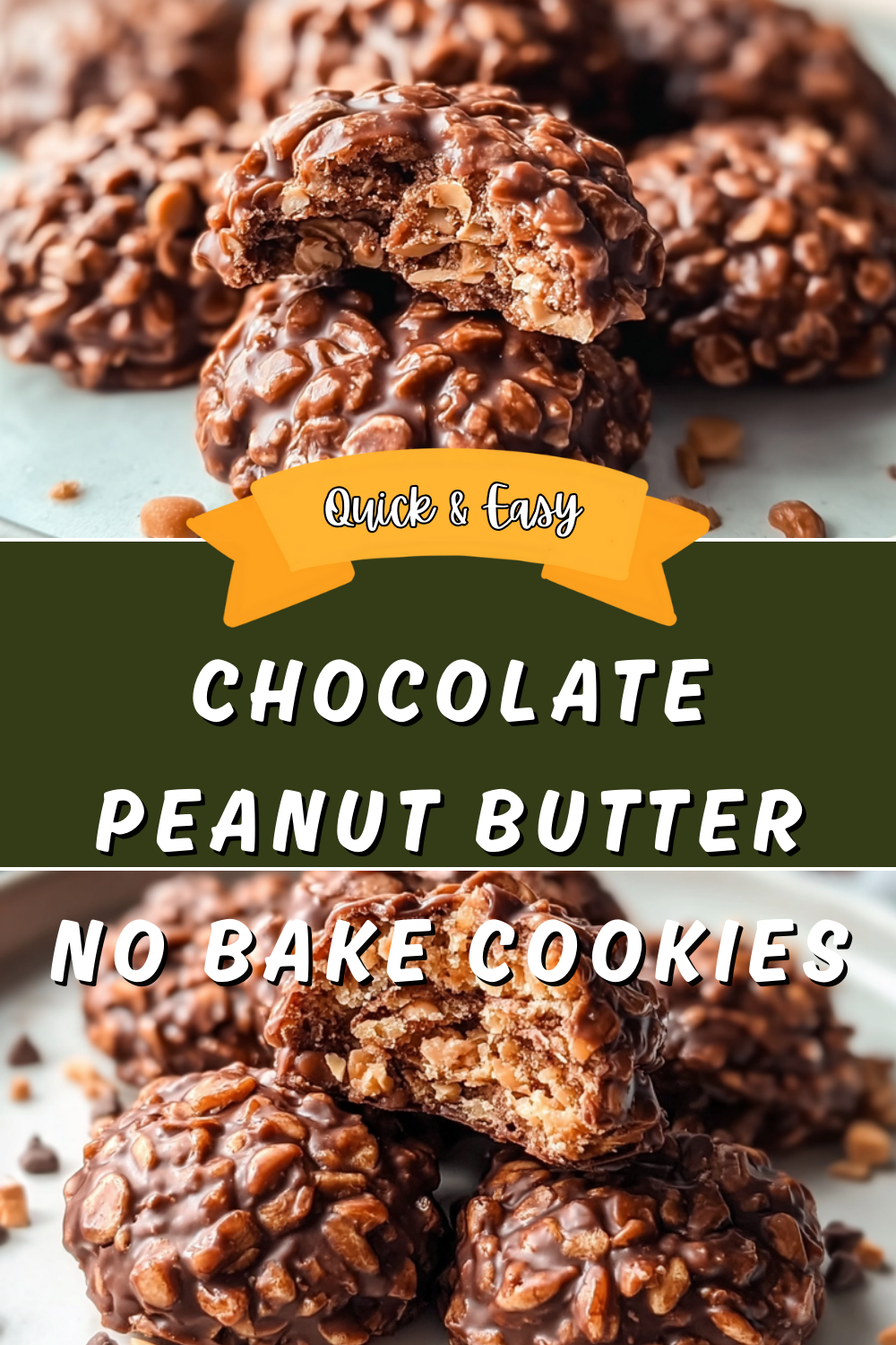 Chocolate Peanut Butter No Bake Cookies