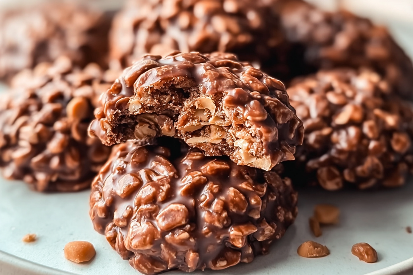 Chocolate Peanut Butter No Bake Cookies