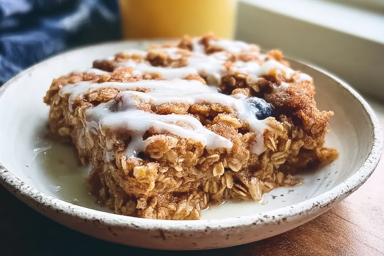 Cinnamon Roll Baked Oatmeal