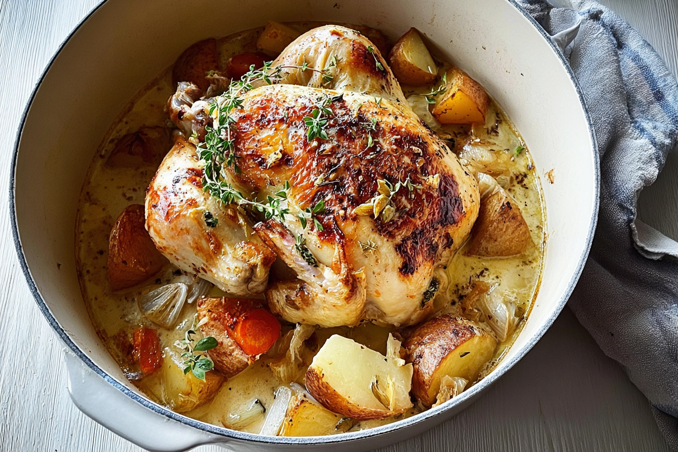 Creamy One Pot Roast Chicken