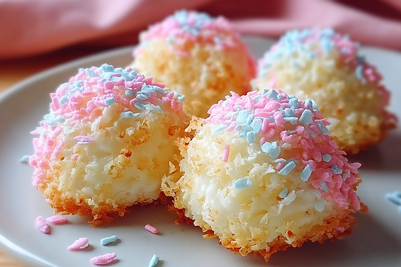 Crispy Cotton Candy Cheesecake Bombs