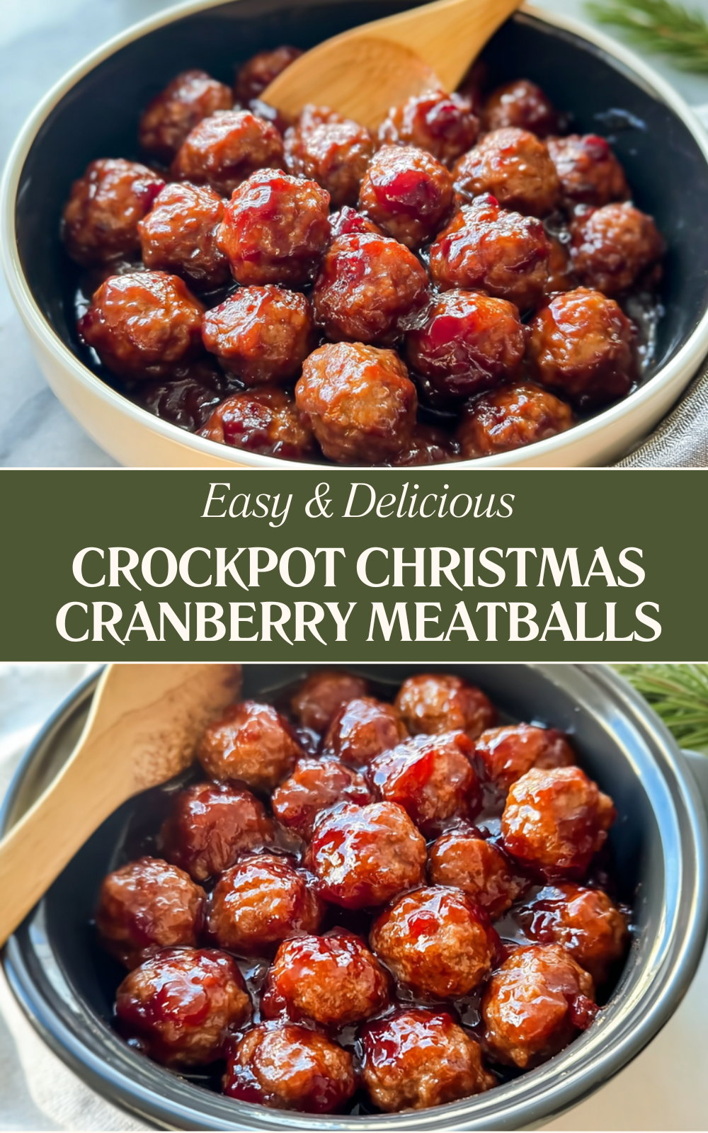 Crockpot Christmas Cranberry Meatballs