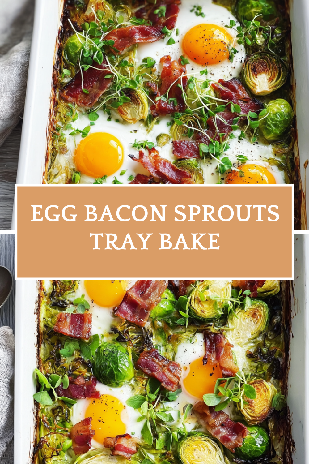Egg Bacon Sprouts Tray Bake