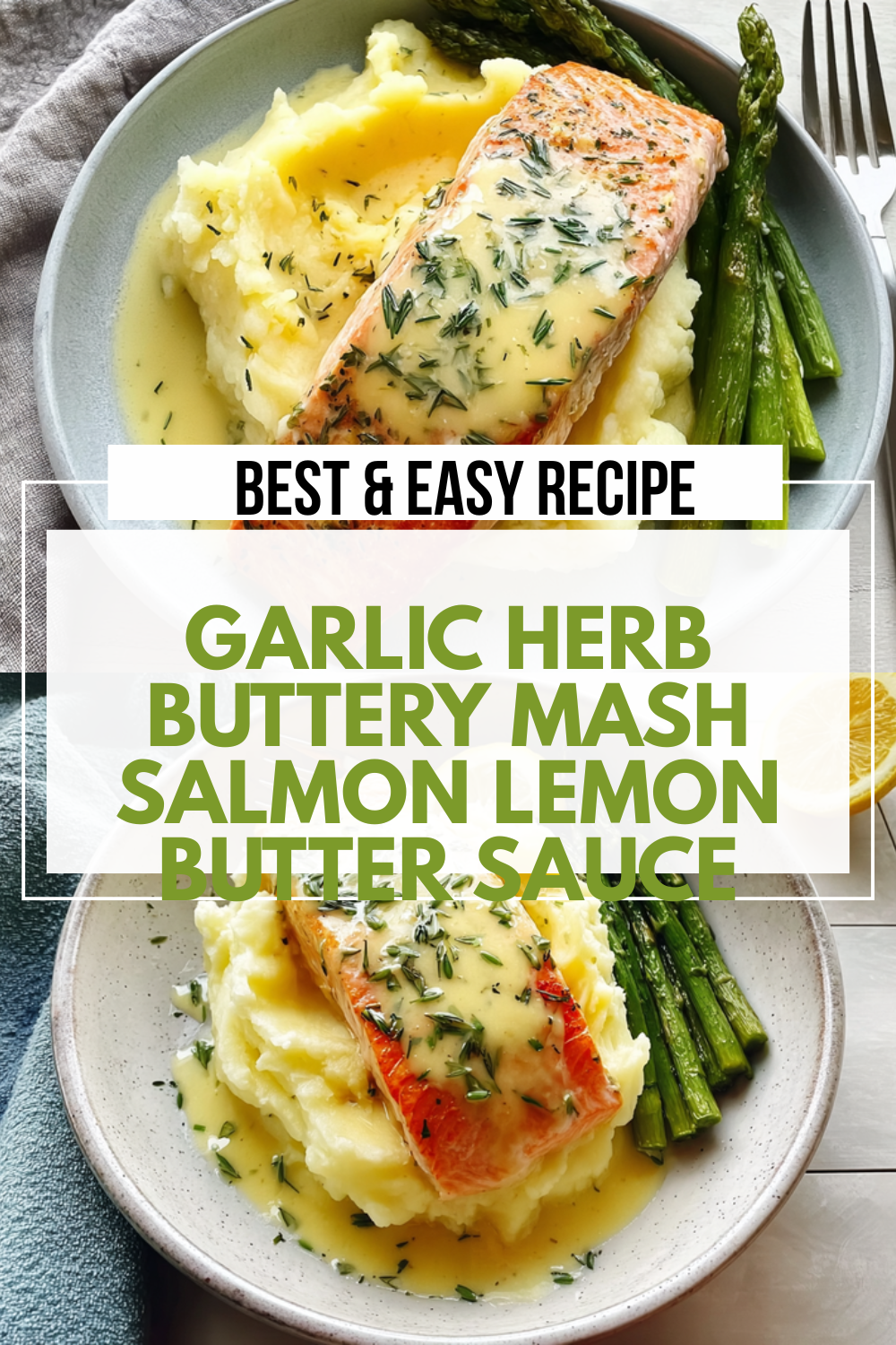 Garlic Herb Buttery Mash Salmon Lemon Butter Sauce