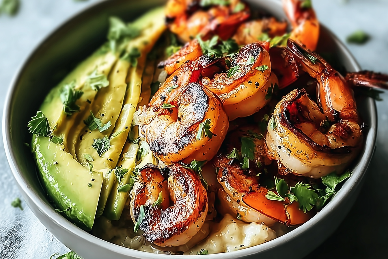 Grilled Shrimp Avocado Bowl