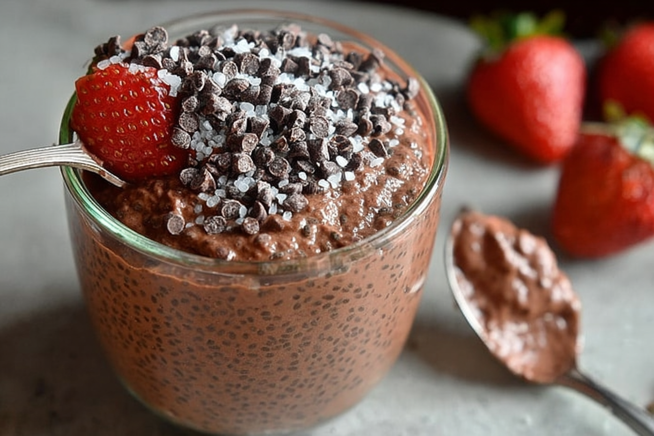 High Protein Chocolate Chia Seed Pudding