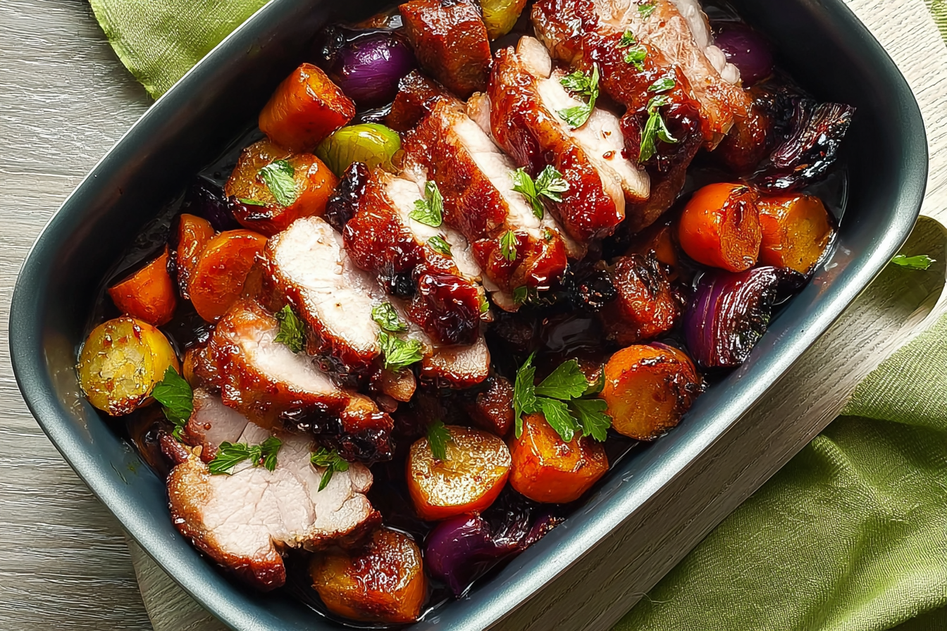 Hoisin Garlic Pork Tray Bake