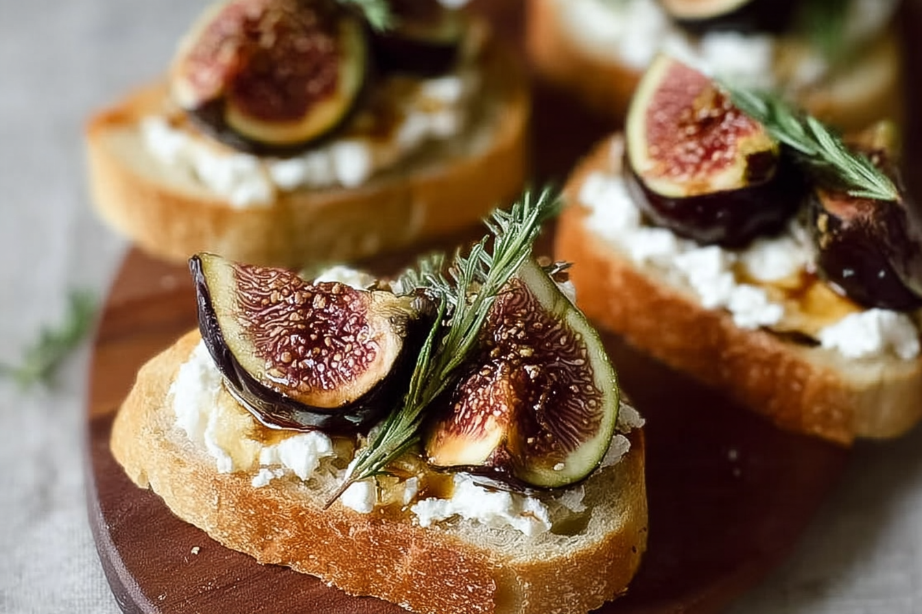 Honey Balsamic Fig Burrata Crostini