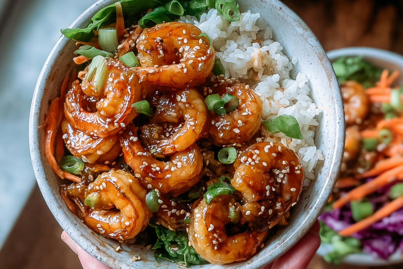Honey Garlic Shrimp Bowls