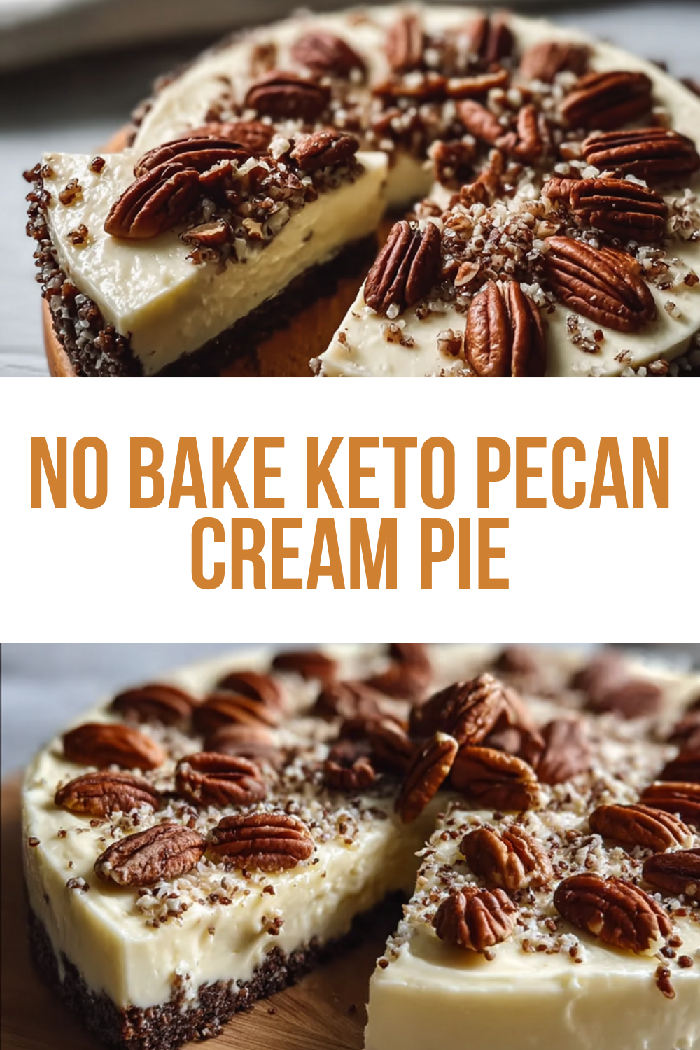 No Bake Keto Pecan Cream Pie