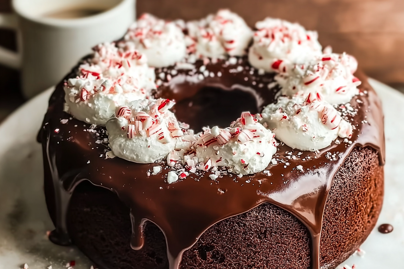 Peppermint Hot Chocolate Cake