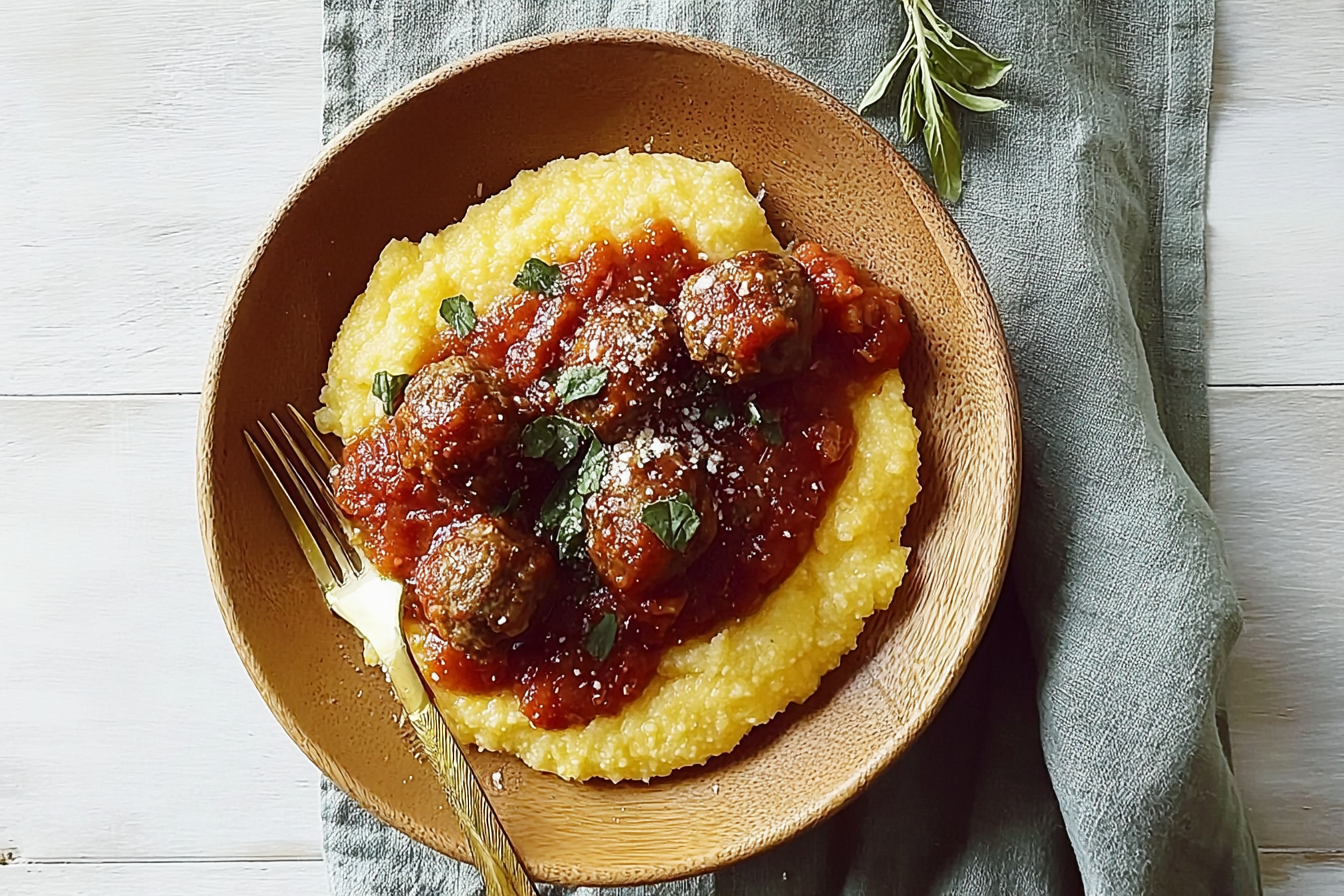 Polenta And Meatballs